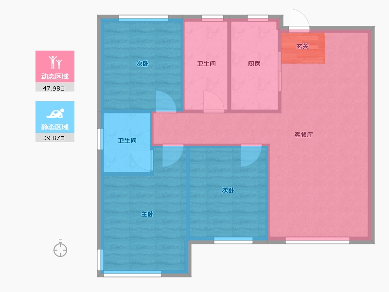 辽宁省-沈阳市-保利和光屿湖11，21栋105m²-80.26-户型库-动静分区