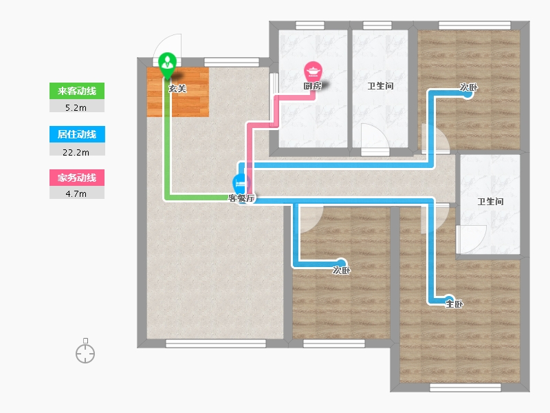 辽宁省-沈阳市-保利和光屿湖1，11，21栋113m²-84.12-户型库-动静线