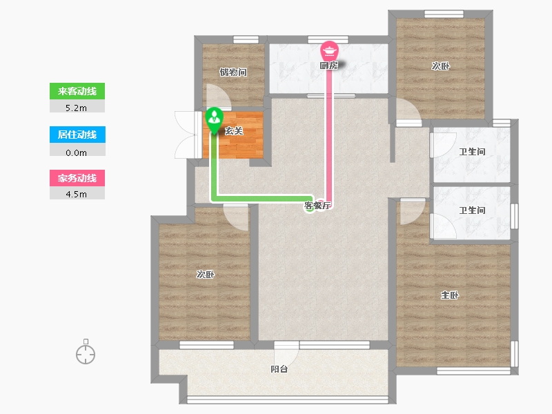 辽宁省-沈阳市-保利和光屿湖3，18，20栋122m²-102.30-户型库-动静线