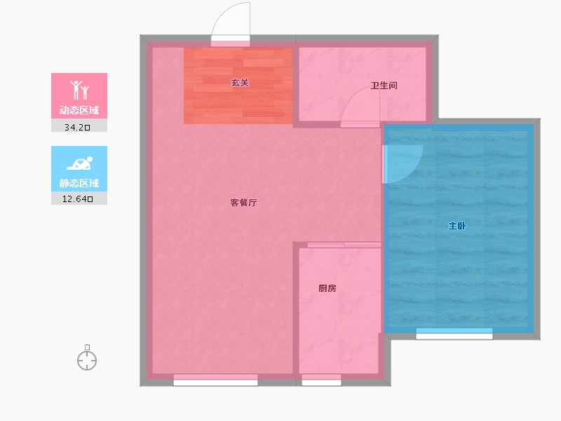 辽宁省-沈阳市-民安海逸康城青城山路（1，2，7号楼）65m²-42.48-户型库-动静分区