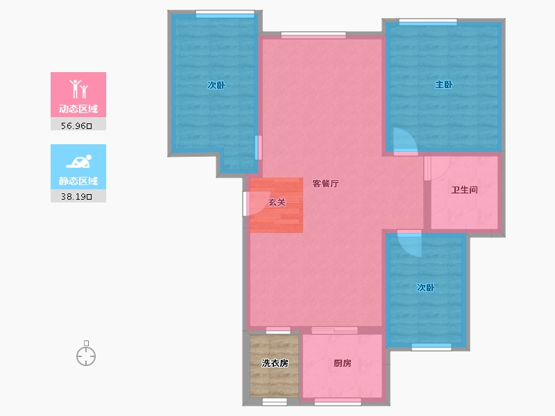 山东省-德州市-绿城百合花园-88.98-户型库-动静分区