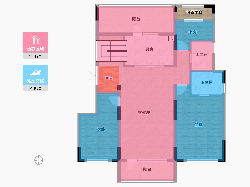 辽宁省-沈阳市-华润置地八號院（5，2，3，4，1，7，8栋）120m²-113.89-户型库-动静分区