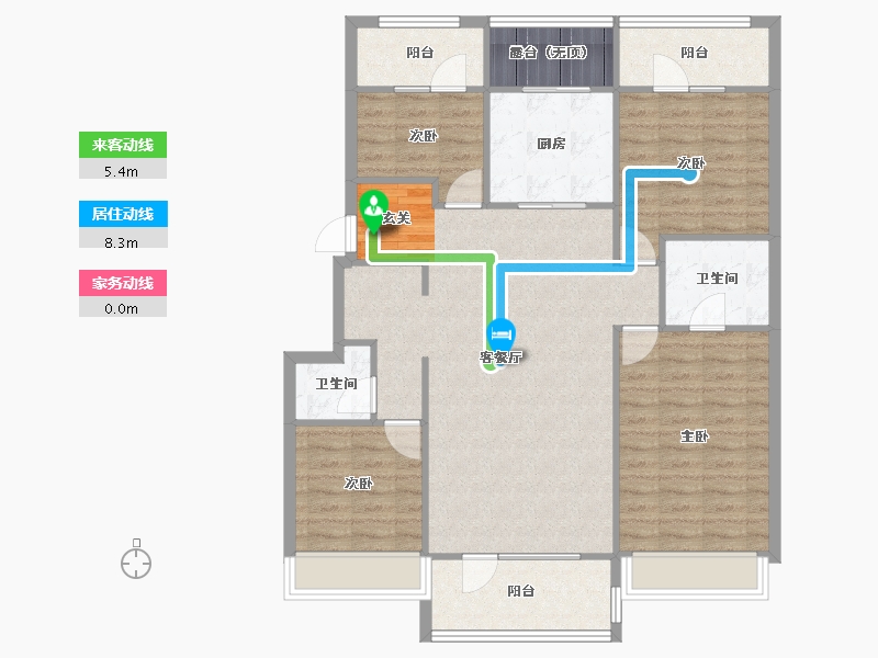 辽宁省-沈阳市-金辉优步湖畔白山路（12，13，15，16，14号楼）125m²-113.44-户型库-动静线