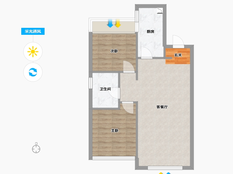 辽宁省-沈阳市-保利海德公园沈辽路（21，29,44，12）85m²-59.06-户型库-采光通风