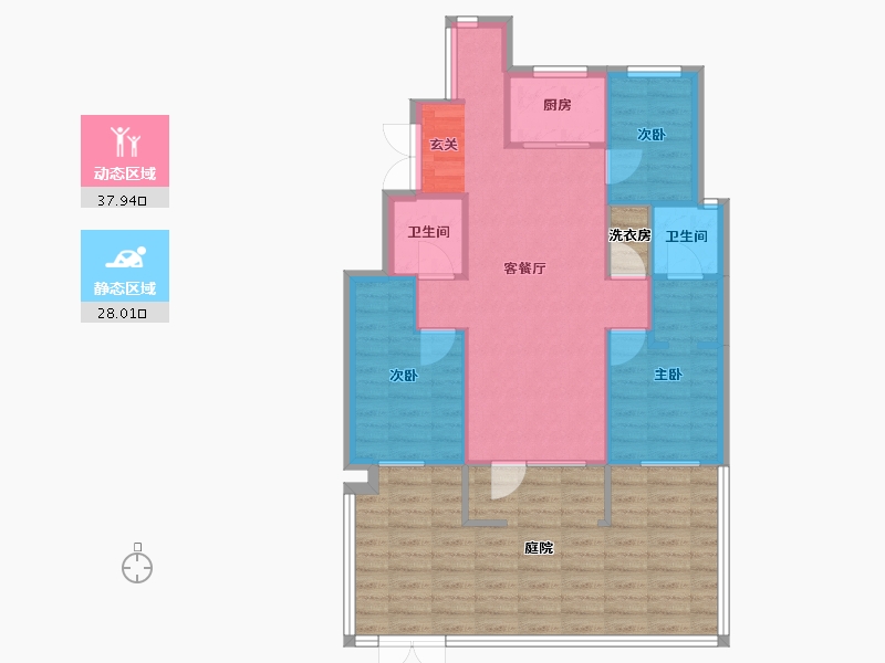 辽宁省-沈阳市-保利海德公园沈辽路（10号楼，16号楼）114m²-92.02-户型库-动静分区