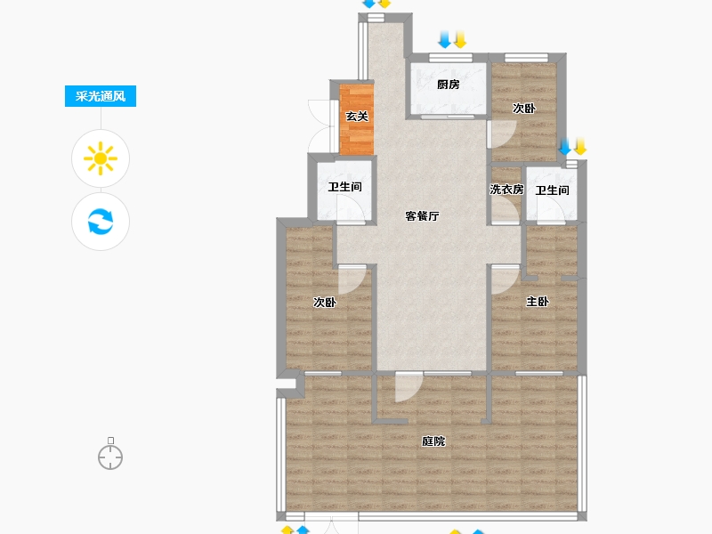 辽宁省-沈阳市-保利海德公园沈辽路（10号楼，16号楼）114m²-92.02-户型库-采光通风