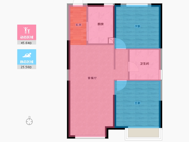 辽宁省-沈阳市-恒大盛京珺庭西江北街(13，14栋)93m²-64.18-户型库-动静分区