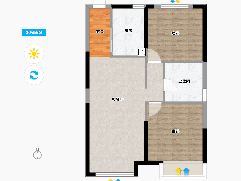 辽宁省-沈阳市-恒大盛京珺庭西江北街(13，14栋)93m²-64.18-户型库-采光通风