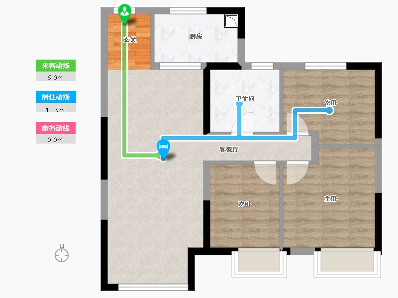 辽宁省-沈阳市-恒大盛京珺庭西江北街(13，14栋)108m²-71.95-户型库-动静线