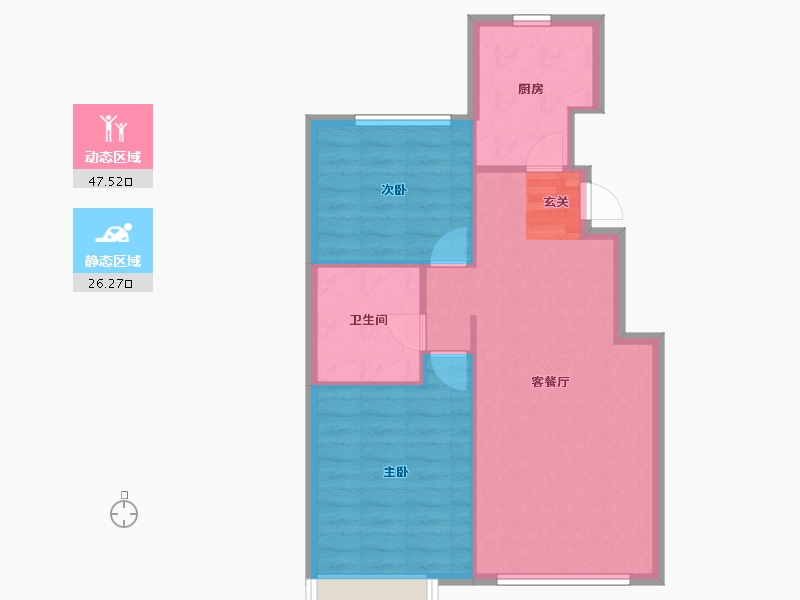 辽宁省-沈阳市-恒大悦龙台广业西路（15，5，4，6，7号楼）90m²-67.38-户型库-动静分区