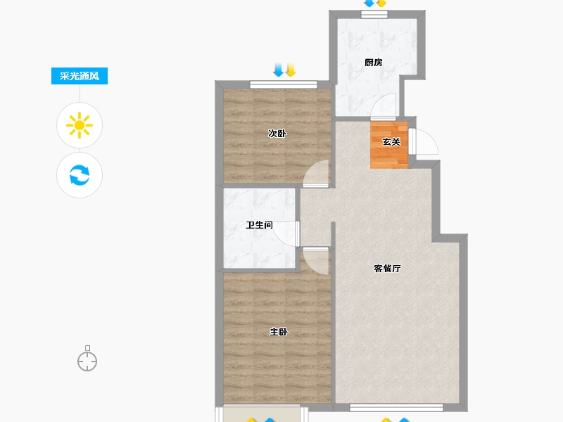 辽宁省-沈阳市-恒大悦龙台广业西路（15，5，4，6，7号楼）90m²-67.38-户型库-采光通风