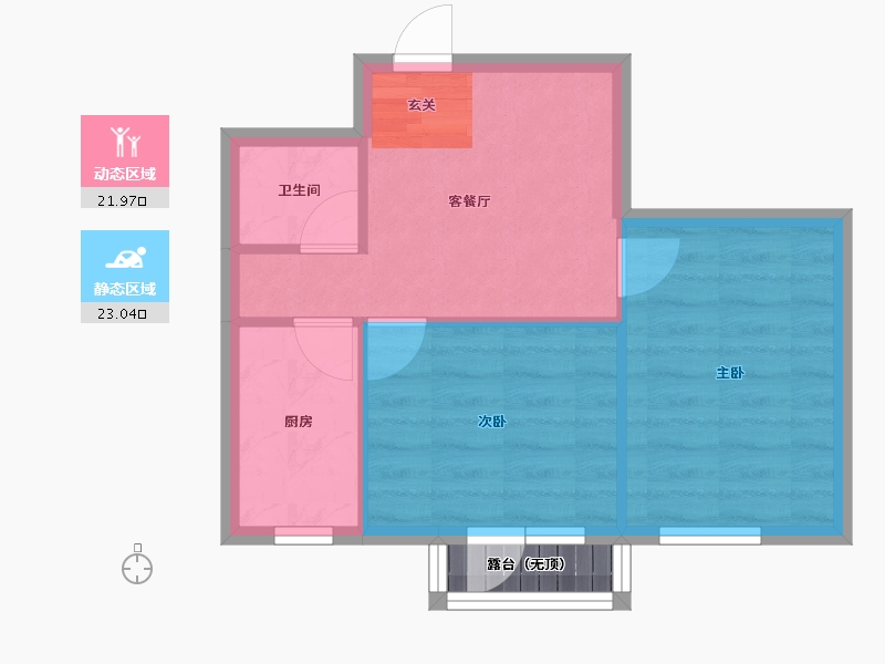 辽宁省-沈阳市-华沃滨河湾南阳湖二街（C13，C1，C2，C16，C15栋）60m²-41.98-户型库-动静分区