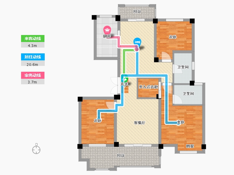 安徽省-六安市-公园华府-113.39-户型库-动静线