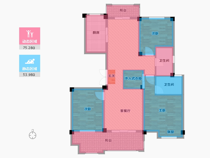 安徽省-六安市-公园华府-113.39-户型库-动静分区