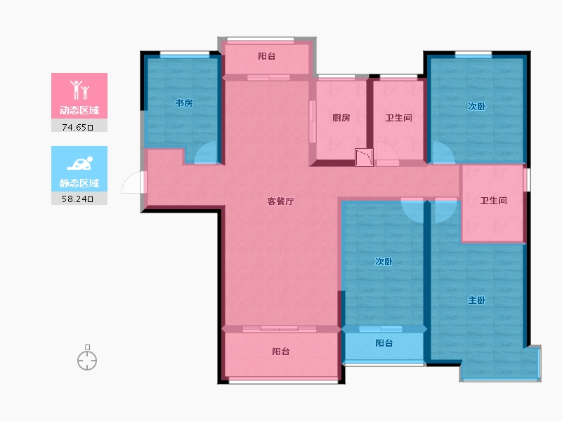 山西省-运城市-晋府壹号-118.03-户型库-动静分区