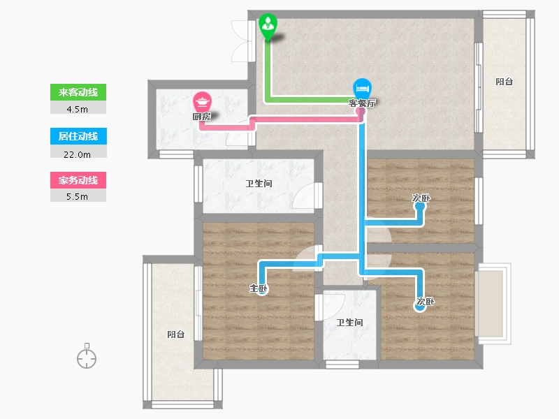 陕西省-西安市-汇林华城-90.42-户型库-动静线