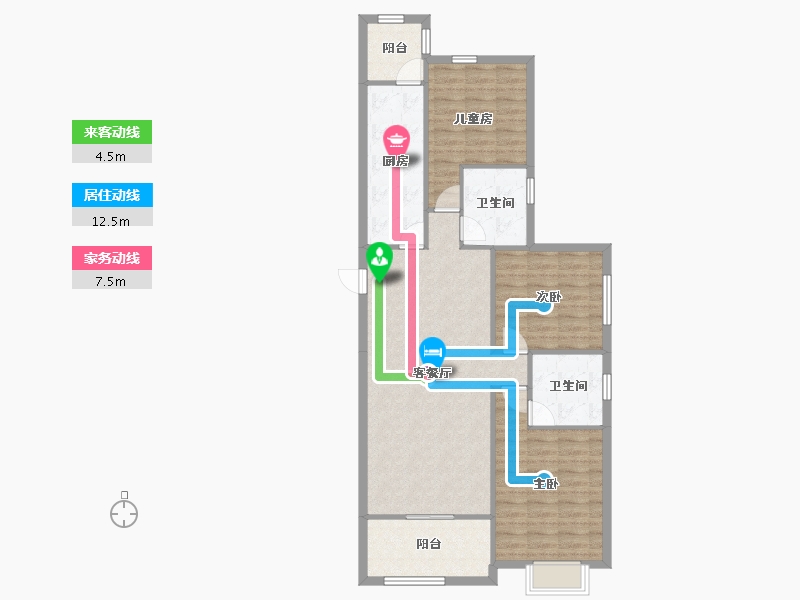 山东省-济南市-恒大滨河左岸-101.44-户型库-动静线