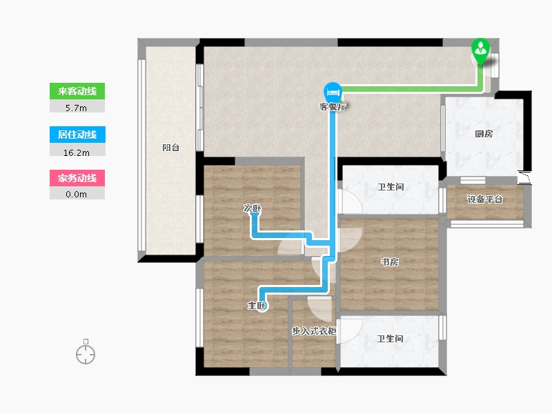 浙江省-绍兴市-恒大珺睿府-96.95-户型库-动静线