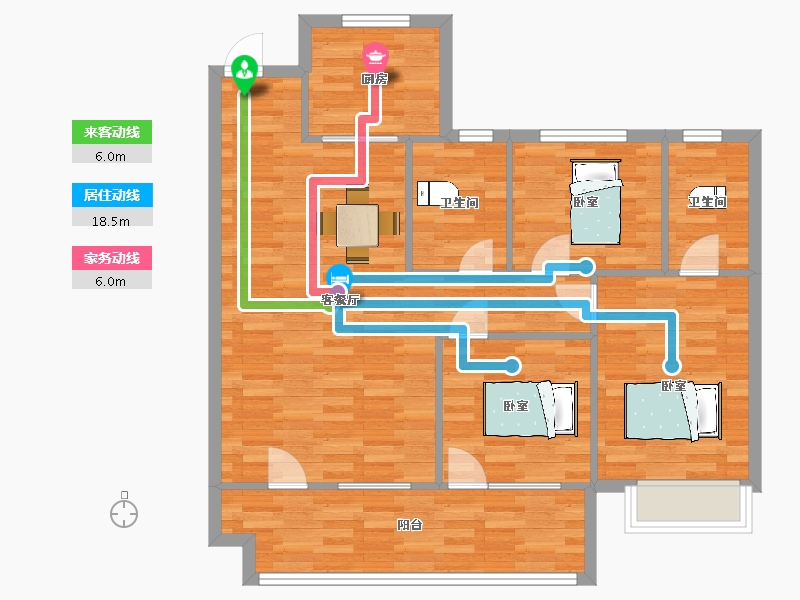 山东省-青岛市-天一仁和悦海大观48号楼,45号楼115m²-92.00-户型库-动静线