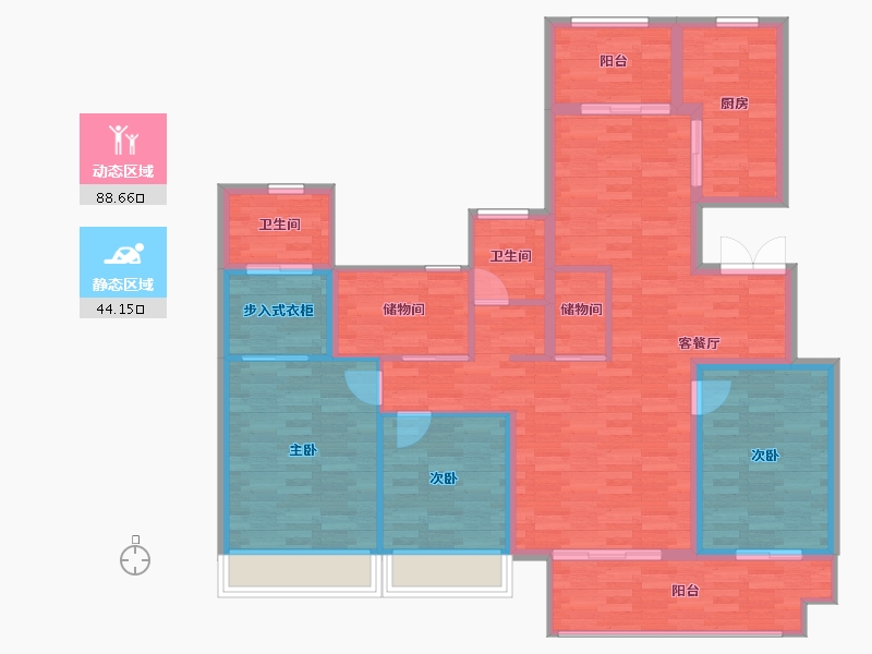 浙江省-绍兴市-广宇锦江府-120.00-户型库-动静分区