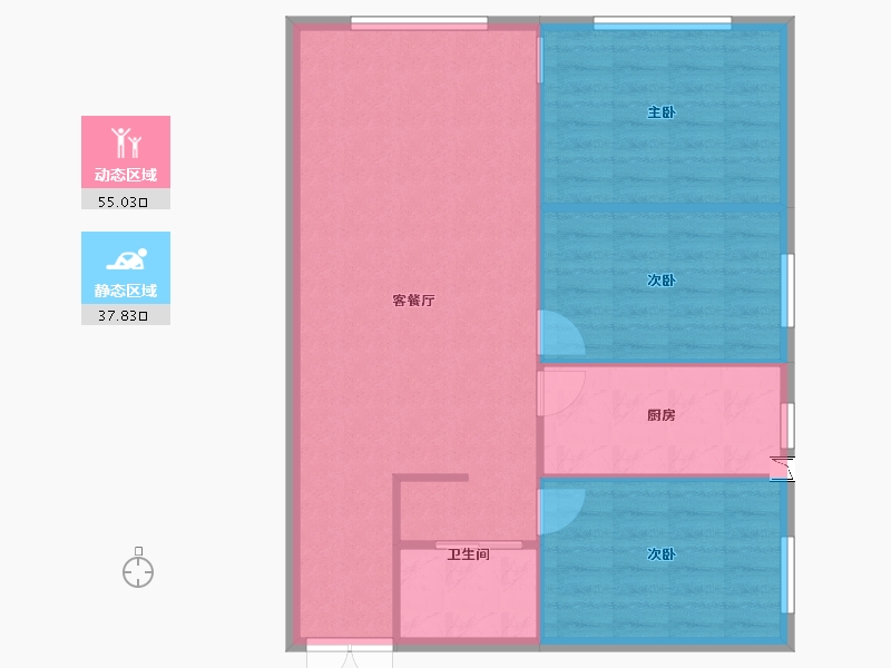 新疆维吾尔自治区-乌鲁木齐市-阳光恒昌・万象天地-85.63-户型库-动静分区