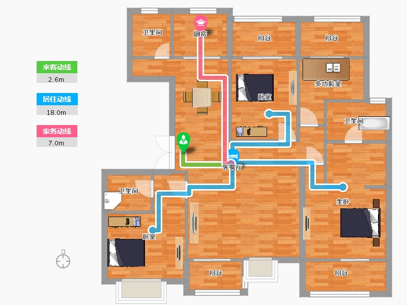 陕西省-西安市-龙记玖玺142㎡-115.73-户型库-动静线