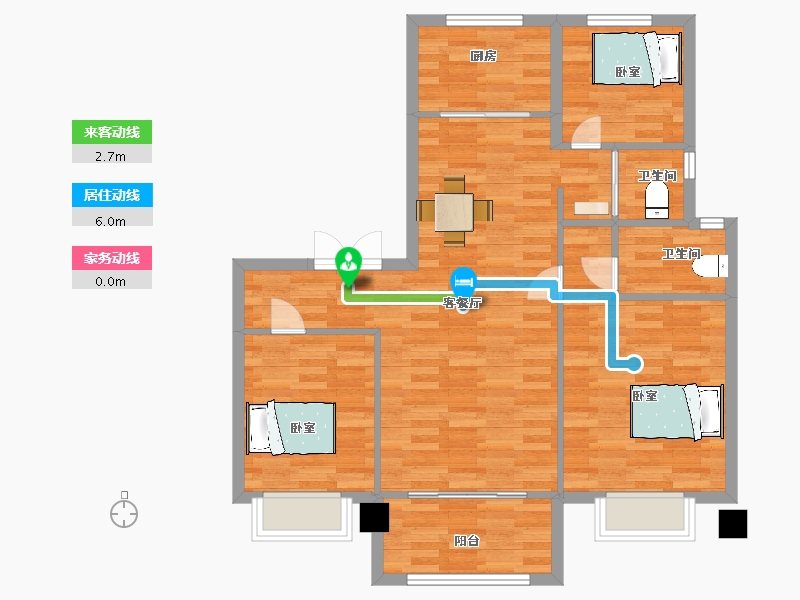 陕西省-西安市-碧桂园珑悦4号楼123㎡-87.00-户型库-动静线