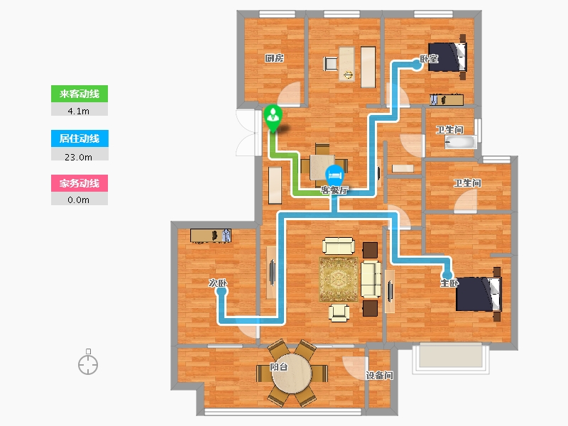 陕西省-西安市-天朗玺悦公馆1号楼140㎡-112.00-户型库-动静线