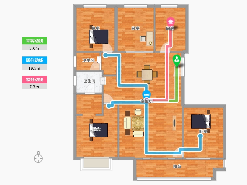 陕西省-西安市-天朗玺悦公馆1号楼145㎡-116.00-户型库-动静线