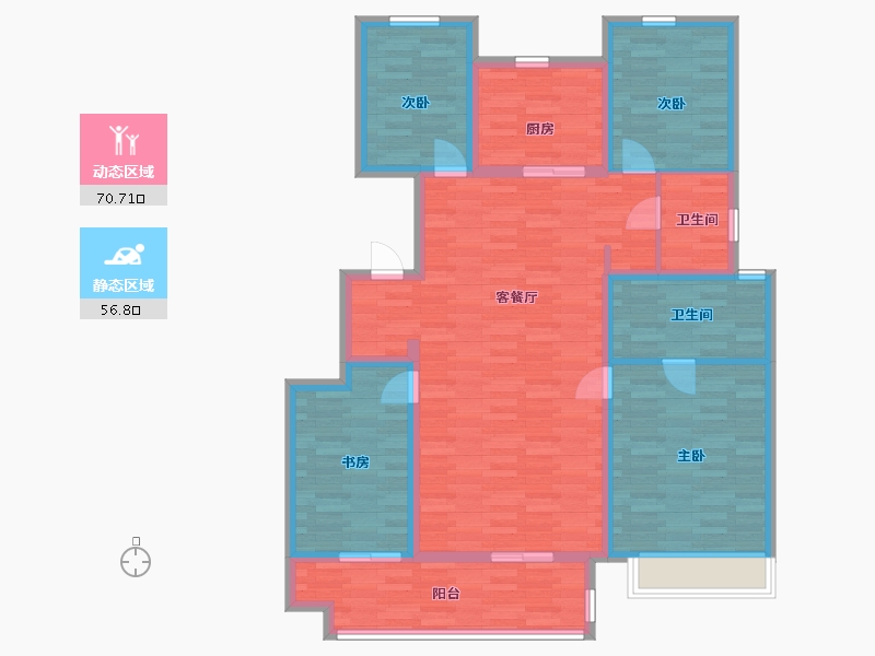 陕西省-西安市-世茂璀璨倾城二期31号楼,二期32号楼143㎡-114.39-户型库-动静分区