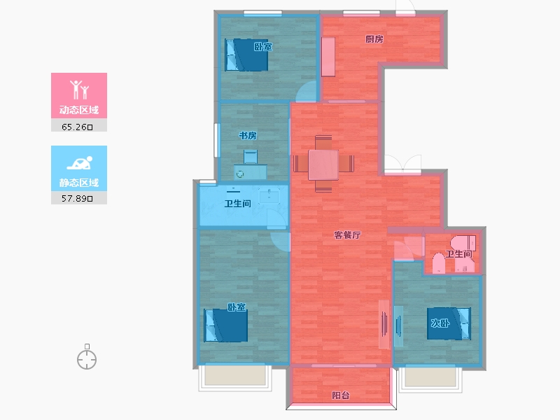 陕西省-西安市-万科翡翠国宾B地块2号楼161㎡-112.80-户型库-动静分区