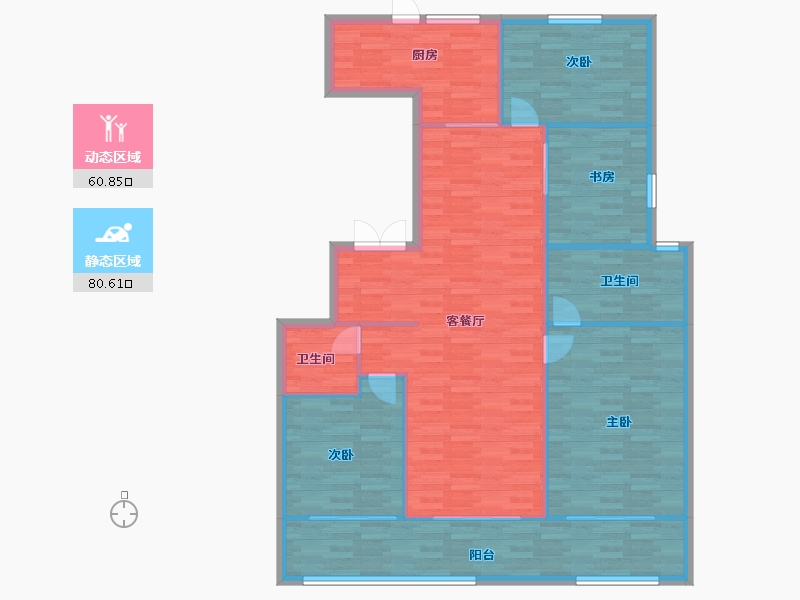 陕西省-西安市-万科翡翠国宾10号楼,11号楼175㎡-131.14-户型库-动静分区