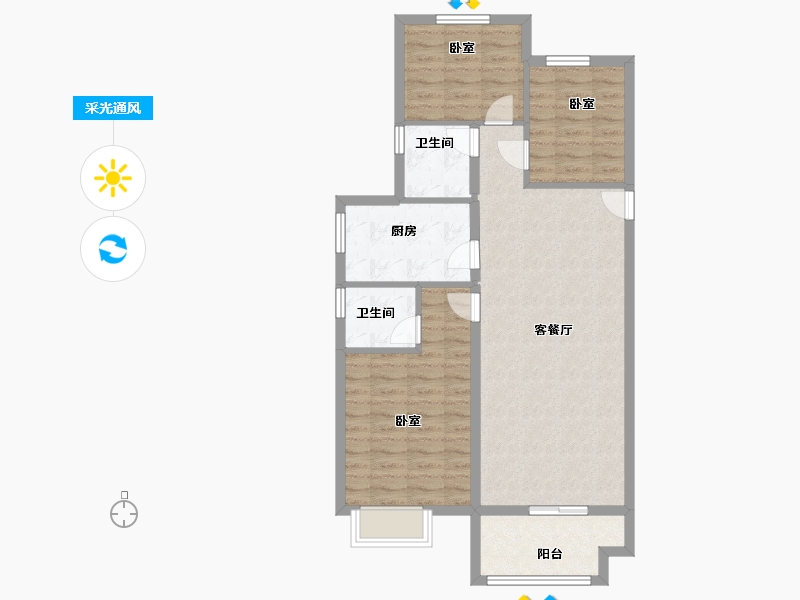 陕西省-西安市-苏宁雲著1,2栋121㎡-84.62-户型库-采光通风