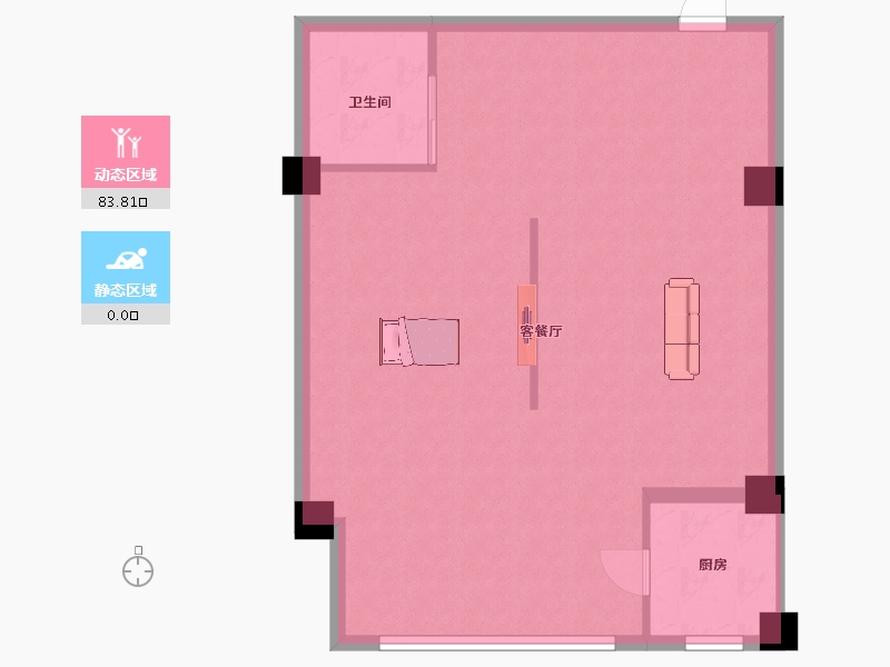 陕西省-西安市-建邦华庭12号楼97㎡-77.50-户型库-动静分区