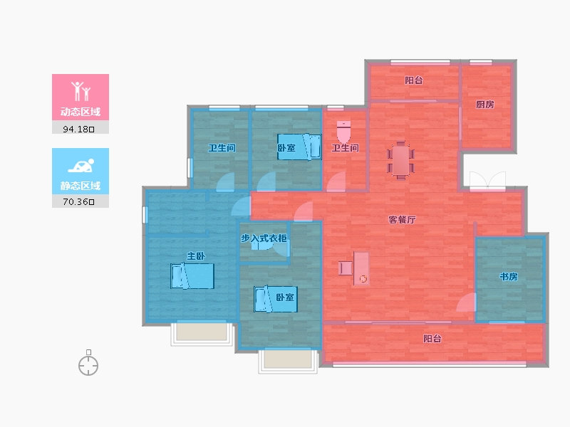 陕西省-西安市-融创桃源府地块二11号楼190㎡-152.00-户型库-动静分区