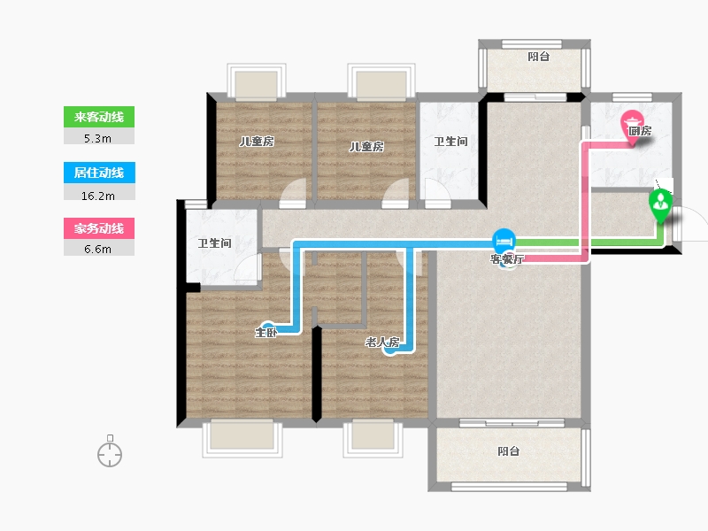 湖南省-长沙市-郴州美的云熙府-113.60-户型库-动静线