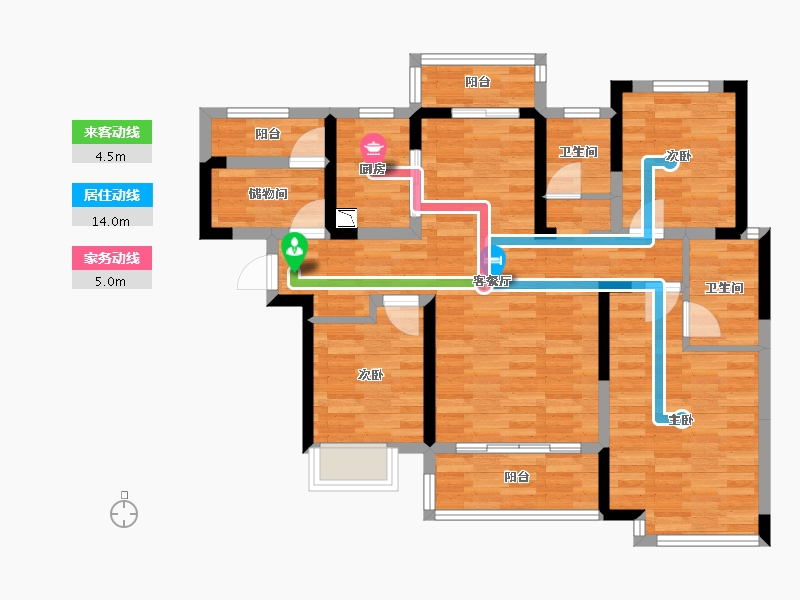 湖南省-长沙市-春和景园-87.78-户型库-动静线