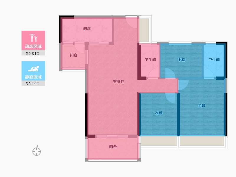 广西壮族自治区-贺州市-碧桂园-88.09-户型库-动静分区