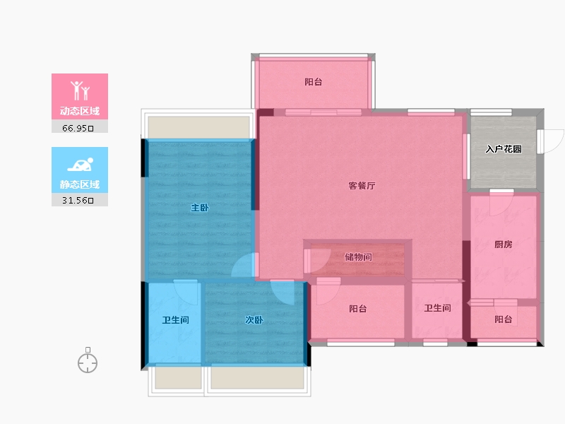 四川省-宜宾市-丽雅上游城-93.29-户型库-动静分区