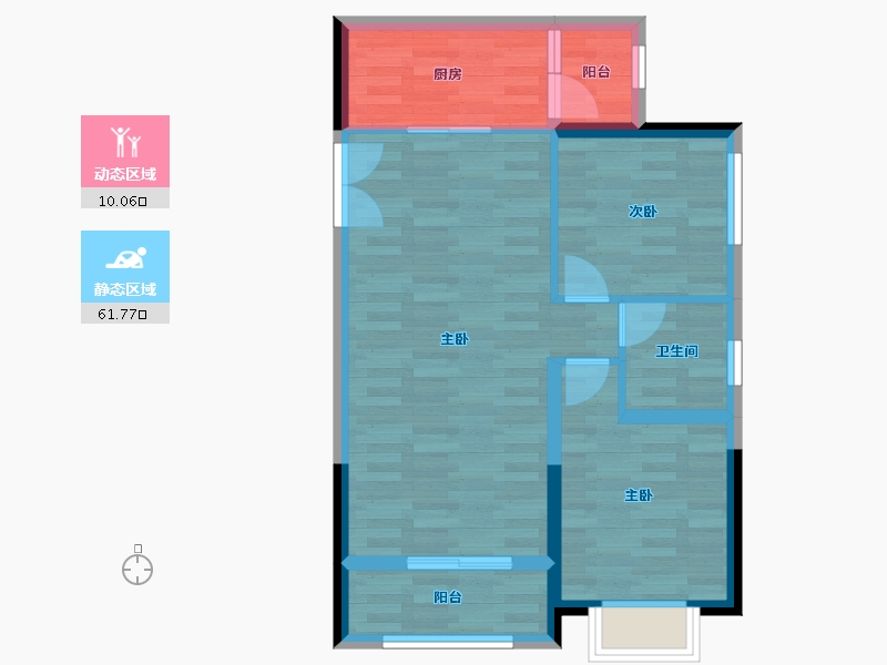 青海省-西宁市-紫御澜庭-64.45-户型库-动静分区