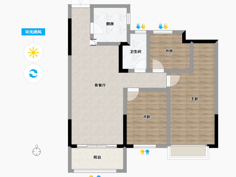 安徽省-池州市-观湖花园-92.00-户型库-采光通风