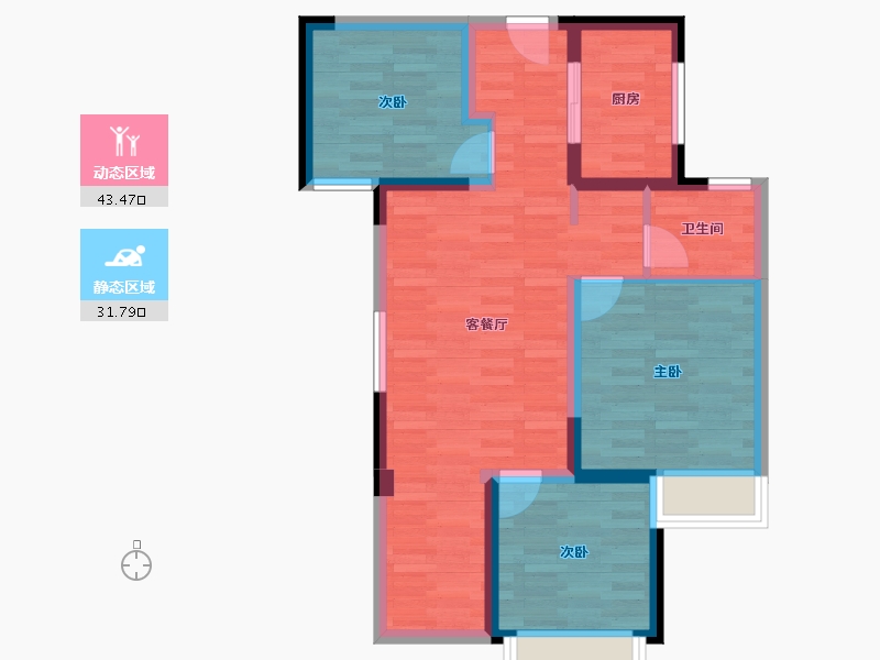 河南省-郑州市-滨河佳园-66.30-户型库-动静分区