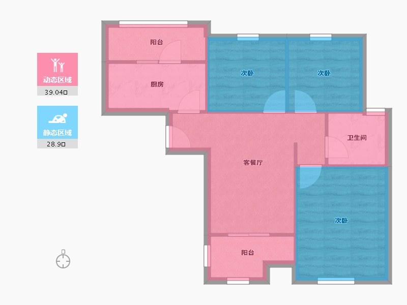 上海-上海市-瑞和明庭-60.86-户型库-动静分区