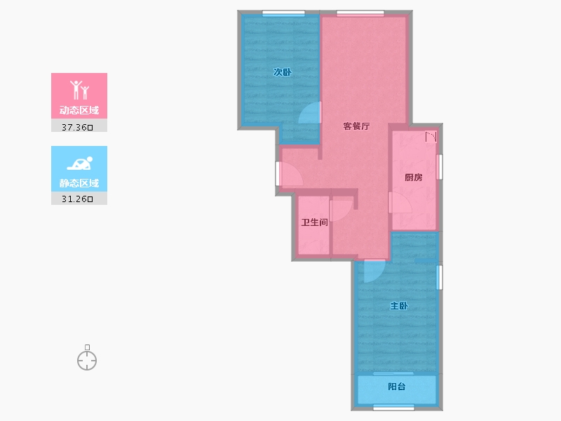 北京-北京市-西山荟景嘉园-60.85-户型库-动静分区