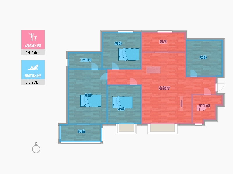 陕西省-西安市-白桦林家愿6号楼146㎡-117.00-户型库-动静分区