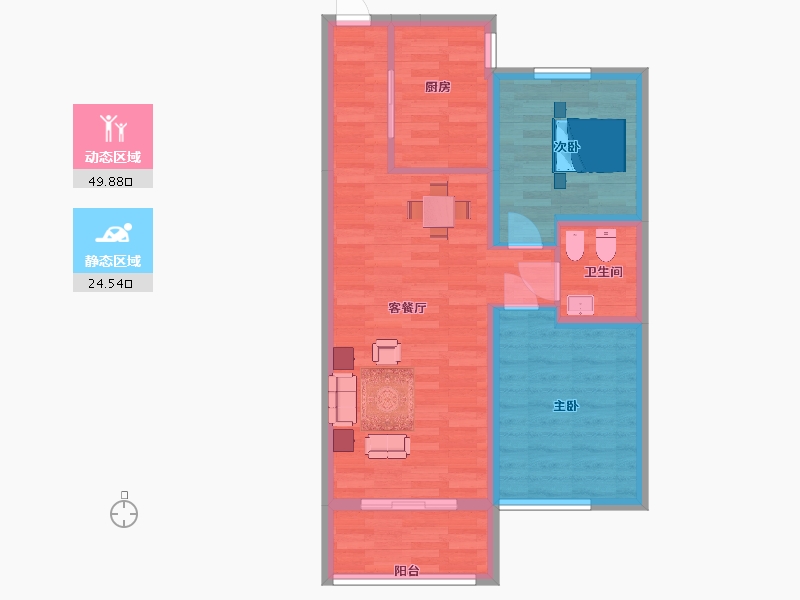 陕西省-西安市-嘉园蓝湖九郡36号楼,37号楼94㎡-66.32-户型库-动静分区