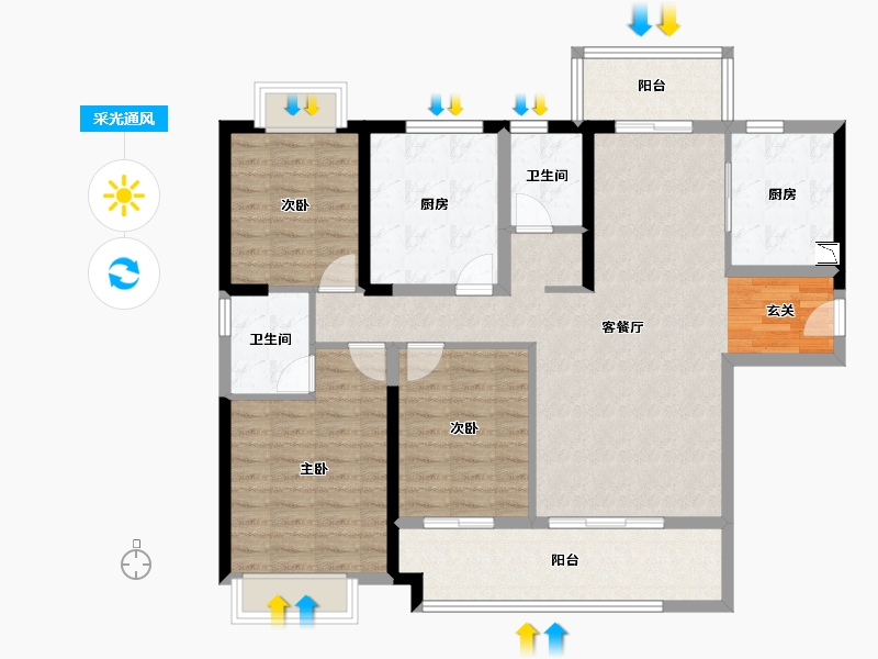 福建省-泉州市-龙湖紫晋城-112.37-户型库-采光通风