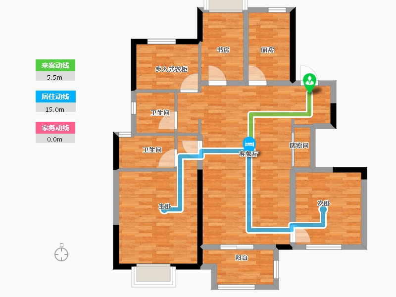 浙江省-绍兴市-新城棠樾-100.00-户型库-动静线