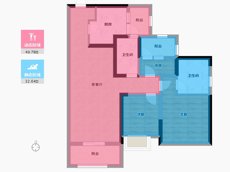 广东省-惠州市-御湖官邸-70.99-户型库-动静分区