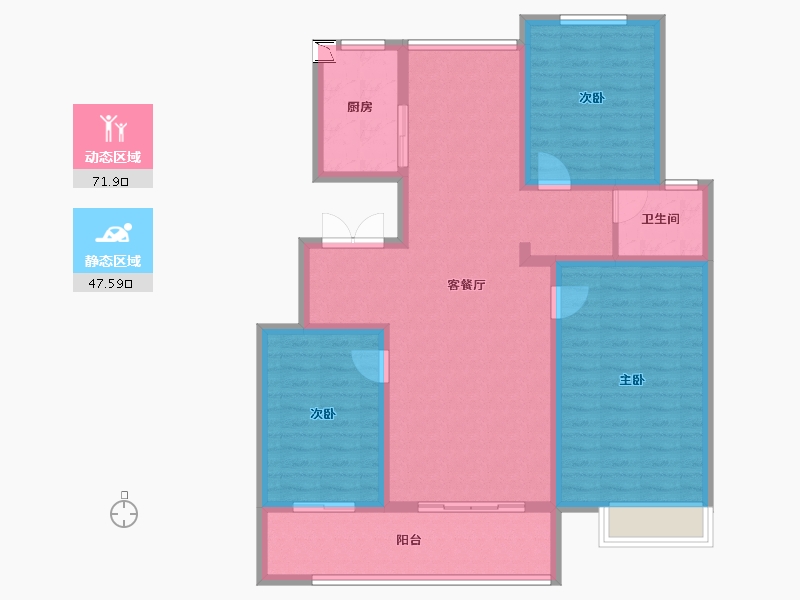 安徽省-亳州市-中丞双玺-107.46-户型库-动静分区